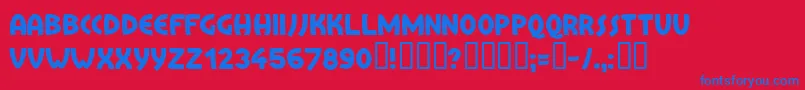 Treai Font – Blue Fonts on Red Background