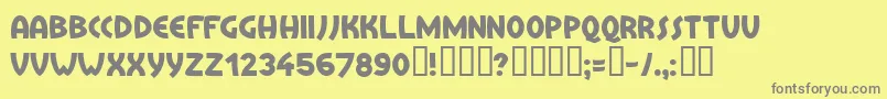 Treai-Schriftart – Graue Schriften auf gelbem Hintergrund