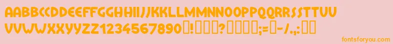 Police Treai – polices orange sur fond rose