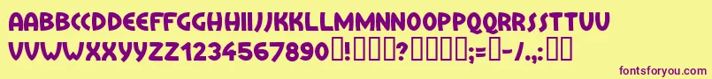 Treai Font – Purple Fonts on Yellow Background