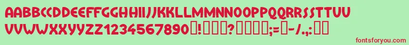 Treai Font – Red Fonts on Green Background