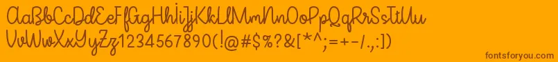 MissNeallyFontBySitujuhNazara Font – Brown Fonts on Orange Background