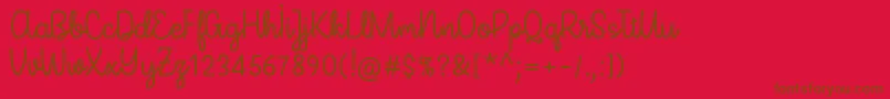 MissNeallyFontBySitujuhNazara Font – Brown Fonts on Red Background