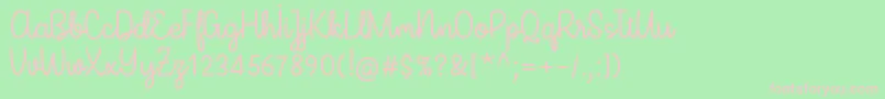 MissNeallyFontBySitujuhNazara Font – Pink Fonts on Green Background