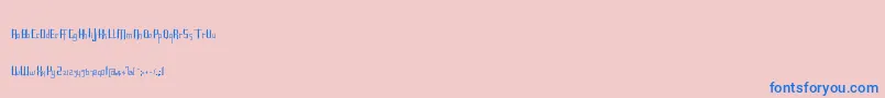 Roncial-Schriftart – Blaue Schriften auf rosa Hintergrund
