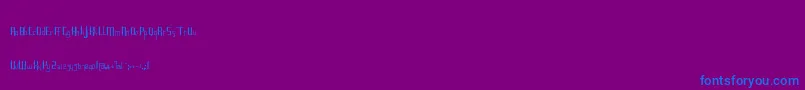 Roncial-Schriftart – Blaue Schriften auf violettem Hintergrund