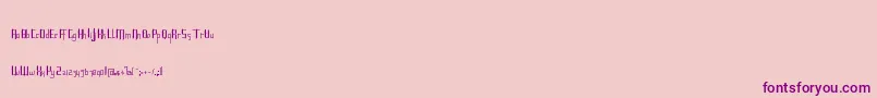 Roncial-Schriftart – Violette Schriften auf rosa Hintergrund