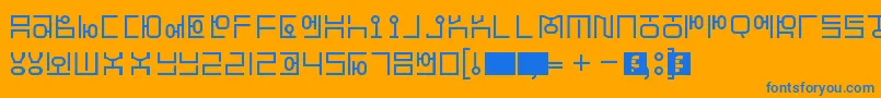 フォントHangeulSimplify – オレンジの背景に青い文字