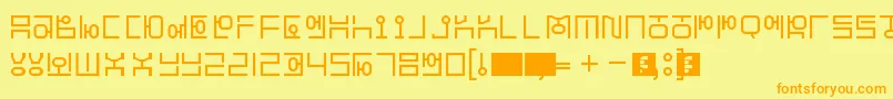 HangeulSimplify Font – Orange Fonts on Yellow Background