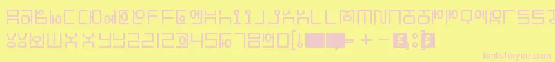 HangeulSimplify Font – Pink Fonts on Yellow Background