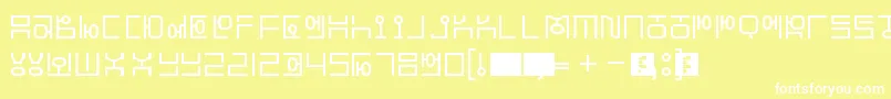 HangeulSimplify-Schriftart – Weiße Schriften auf gelbem Hintergrund