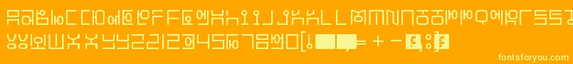 HangeulSimplify-Schriftart – Gelbe Schriften auf orangefarbenem Hintergrund