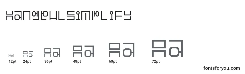 Размеры шрифта HangeulSimplify