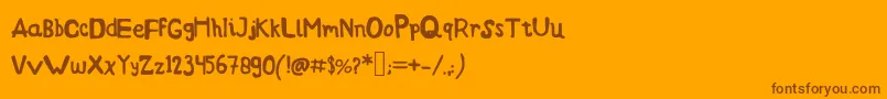 Bundafont Font – Brown Fonts on Orange Background