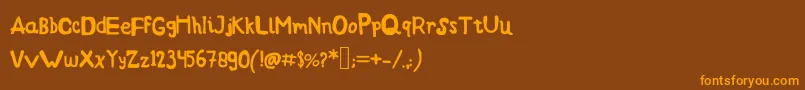 Bundafont Font – Orange Fonts on Brown Background