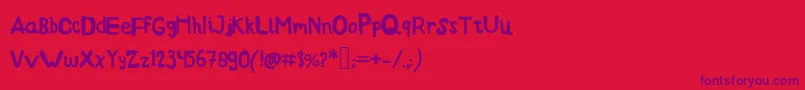 Bundafont Font – Purple Fonts on Red Background
