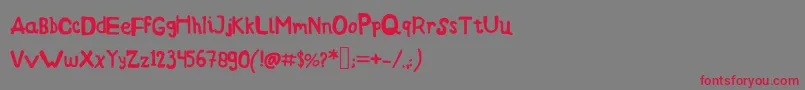 Bundafont Font – Red Fonts on Gray Background