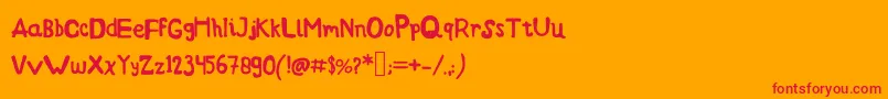 Bundafont Font – Red Fonts on Orange Background