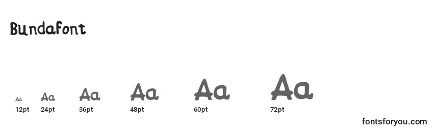 Bundafont Font Sizes