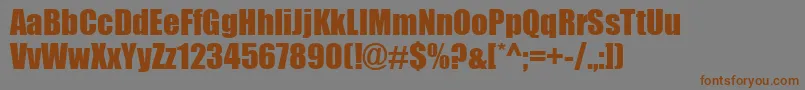 Weitere Informationen zur Impact-Schriftart Impact-Schriftart – Braune Schriften auf grauem Hintergrund