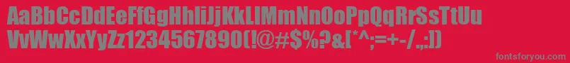 Impact-Schriftart – Graue Schriften auf rotem Hintergrund