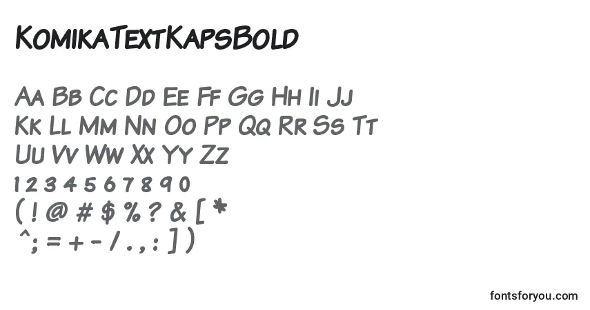 Czcionka KomikaTextKapsBold – alfabet, cyfry, specjalne znaki