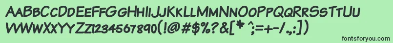 KomikaTextKapsBold Font – Black Fonts on Green Background