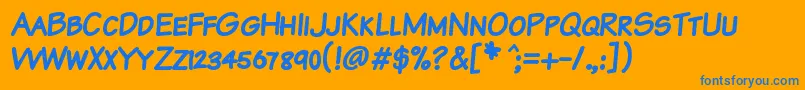 KomikaTextKapsBold Font – Blue Fonts on Orange Background