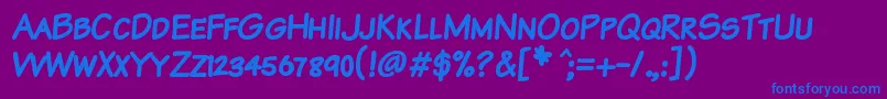 KomikaTextKapsBold Font – Blue Fonts on Purple Background