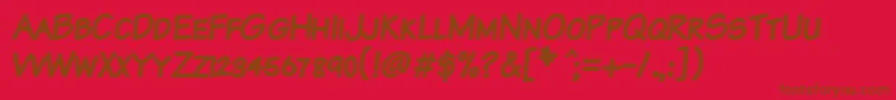 KomikaTextKapsBold Font – Brown Fonts on Red Background