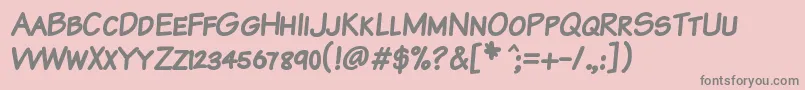 KomikaTextKapsBold-Schriftart – Graue Schriften auf rosa Hintergrund