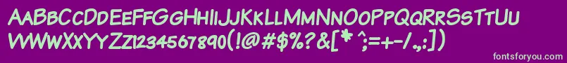 KomikaTextKapsBold Font – Green Fonts on Purple Background