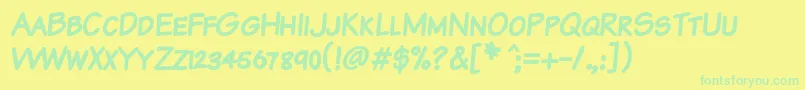 KomikaTextKapsBold Font – Green Fonts on Yellow Background