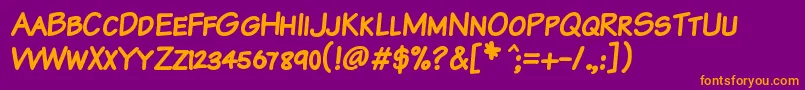 KomikaTextKapsBold Font – Orange Fonts on Purple Background