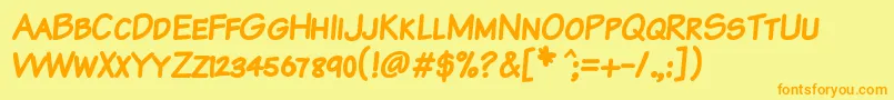 KomikaTextKapsBold Font – Orange Fonts on Yellow Background