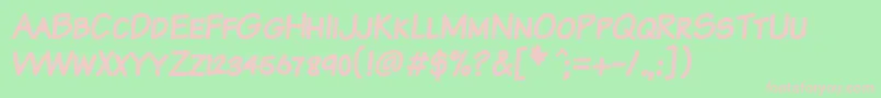 KomikaTextKapsBold Font – Pink Fonts on Green Background