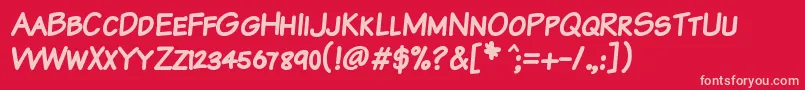 KomikaTextKapsBold Font – Pink Fonts on Red Background