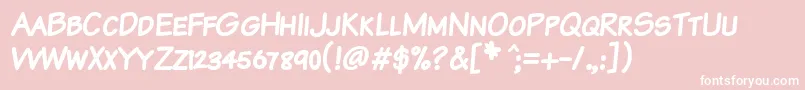 KomikaTextKapsBold Font – White Fonts on Pink Background