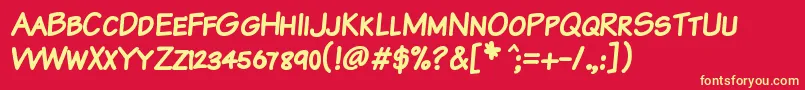 KomikaTextKapsBold Font – Yellow Fonts on Red Background