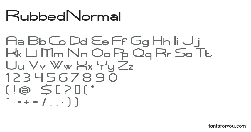 RubbedNormal-fontti – aakkoset, numerot, erikoismerkit