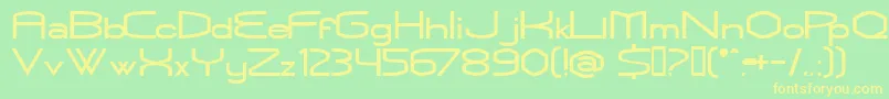 RubbedNormal-fontti – keltaiset fontit vihreällä taustalla