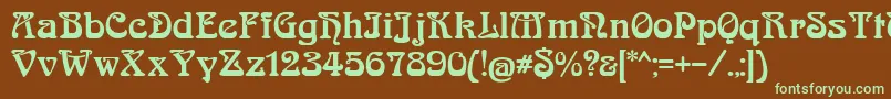 BoecklinsUniverse Font – Green Fonts on Brown Background