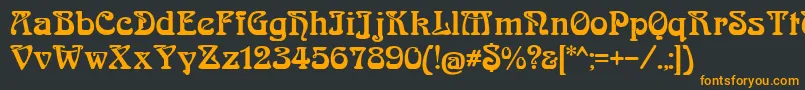 BoecklinsUniverse Font – Orange Fonts on Black Background