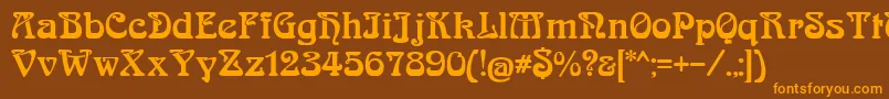 BoecklinsUniverse Font – Orange Fonts on Brown Background