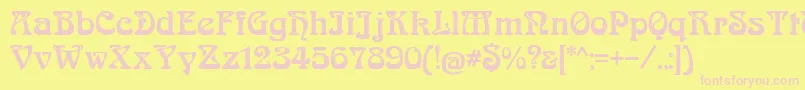 BoecklinsUniverse Font – Pink Fonts on Yellow Background