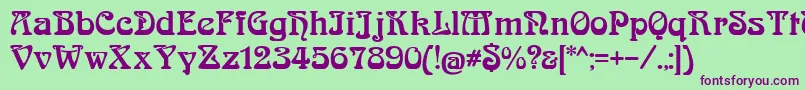 BoecklinsUniverse Font – Purple Fonts on Green Background