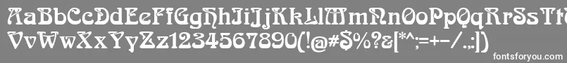 フォントBoecklinsUniverse – 灰色の背景に白い文字
