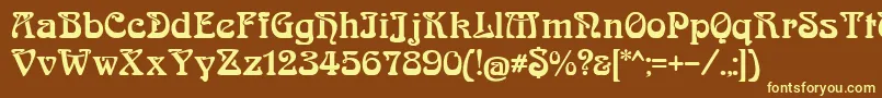 BoecklinsUniverse Font – Yellow Fonts on Brown Background