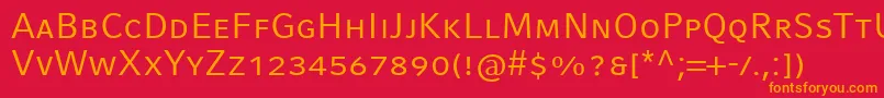 CompatilFactLtComRegularSmallCaps Font – Orange Fonts on Red Background