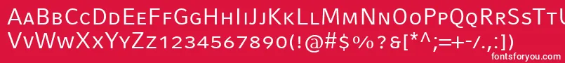 フォントCompatilFactLtComRegularSmallCaps – 赤い背景に白い文字